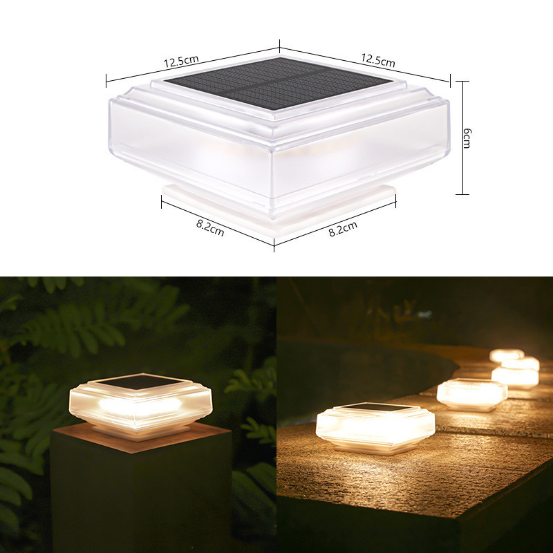 Solar Light Fence Light Column Head Lamp Outdoor Solar Lamp For Garden Decoration Gate Fence Wall Courtyard Cottage Solar Lamp