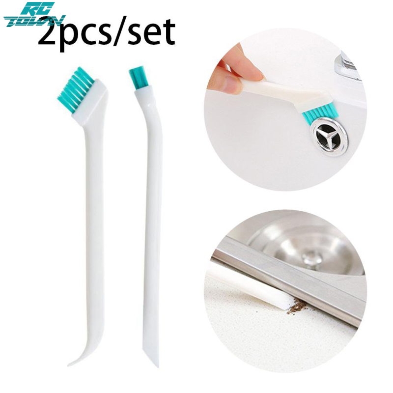 2pcs Cleaning Brush Set, Portable Long-handled Bottle Crevice Cup Cover Clean Narrow Brushes, Kitchen Groove Scrub Cleaning Tool ราคา 22 บาท*ส่งฟรี