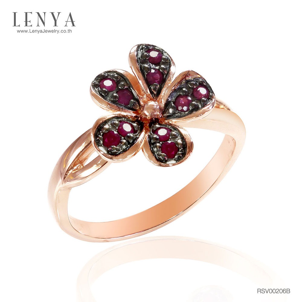 Lenya Ruby ​​Ring, Enhances the Aspects of Love, Courage, and Confidence, Size 1.50 Mm, 925 Sterling Silver Body. Plated in Pink Gold ราคา 2,100 บาท*ส่งฟรี