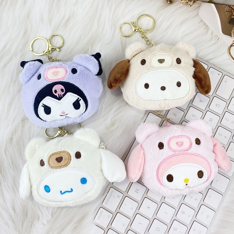  SANRIO  Hàng Có Sẵn  Ví Đựng Tiền   Thẻ   Tai Nghe   Son Môi Hình Thỏi Son   Cún kuromi melody Nhồi Bông Dễ Thương 