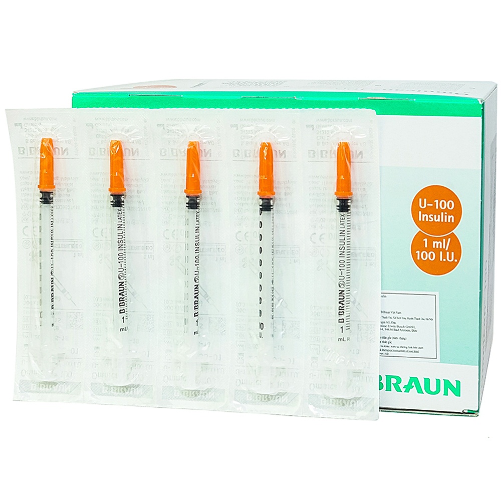 Kim Tiểu Đường bẻ được đầu 1ml B-Braun 30G bẻ được đầu 100UI nắp cam 40UI nắp đỏ INSULIN tháo kim đư