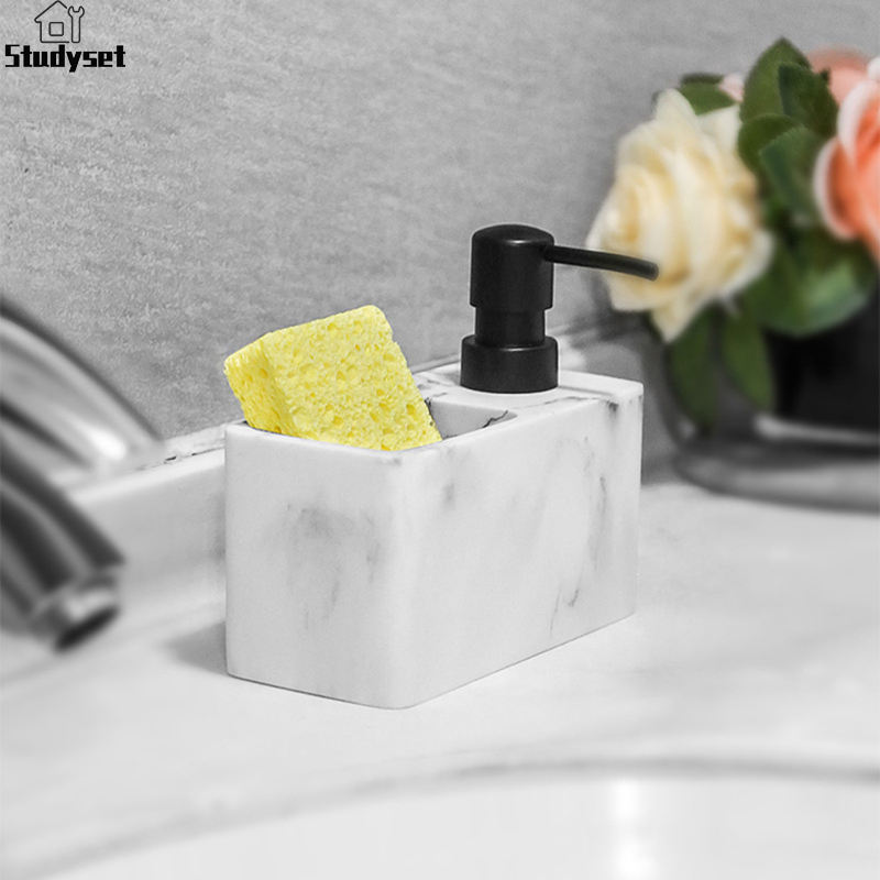 Studyset Trong Kho 2 Trong 1 Nhà Bếp Hộp đựng xà phòng Chai đựng nước rửa tay Organizer Với Miếng Bọt Biển Chủ phụ kiện phòng tắm nhà bếp