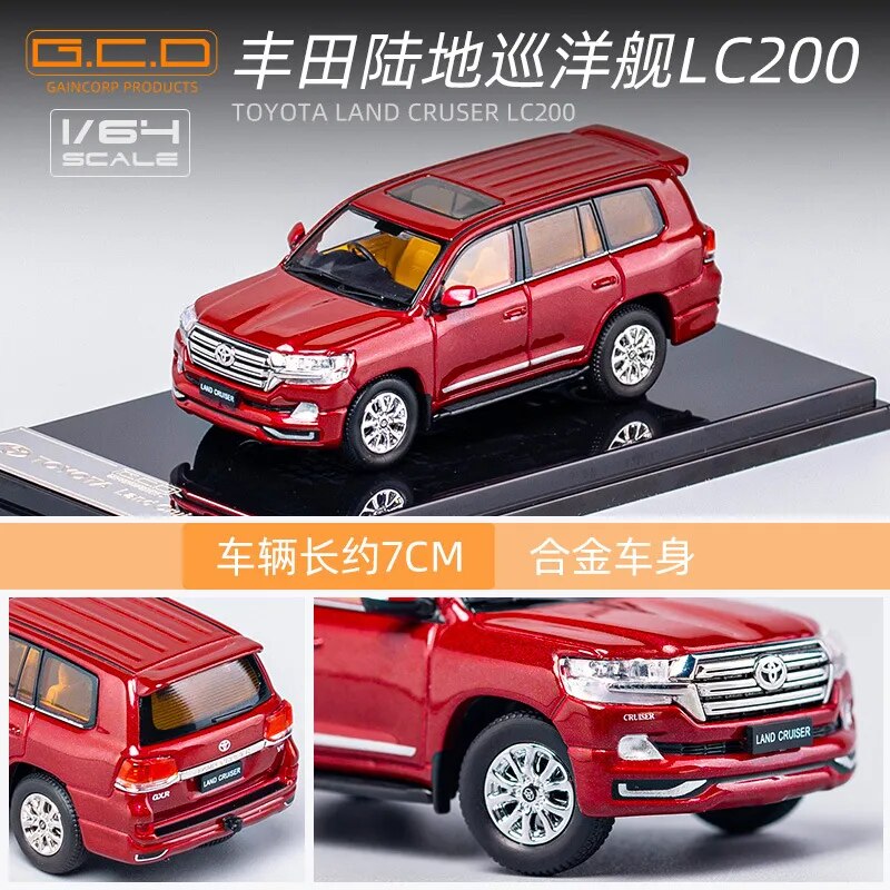 Gcd 1/64 TOYOTA Cruiser lc200 off-road Xe Mô Hình HợP Kim mô phỏng quy mô nhỏ Xe hơi mô hình