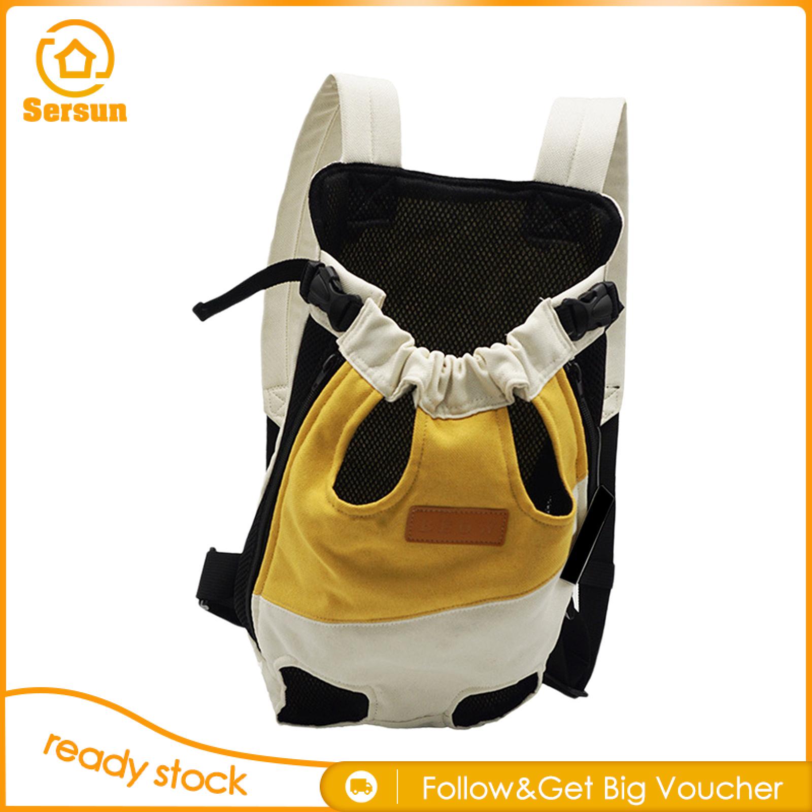 Sersun Pet Cat Carrier Backpack Dog Carrier Backpack Cat Chest Bag Portable Shoulder Strap Front Carrier Legs Out for Walking Hiking Bike Camping