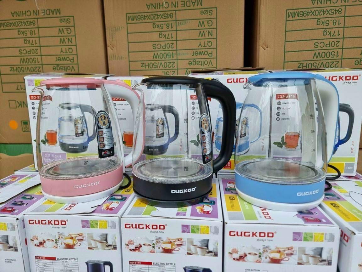 Ấm đun nước siêu tốc thuỷ tinh GUGKDD cao cấp ST16