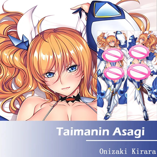 Taimanin Asagi Onizaki Kirara Dakimakura Hai mặt in gối trường hợp Anime cơ thể gối trường hợp mềm o