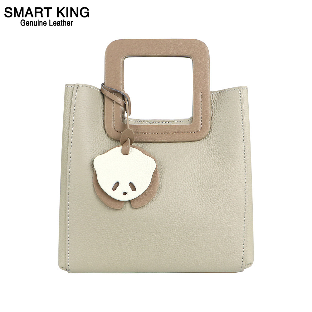 Smart King Leather Fashion Handbag, Top Layer Cowhide Shoulder Crossbody Bag with Adjustable Strap, Cute Bucket Bags 1742 ราคา 1,446 บาท*ส่งฟรี