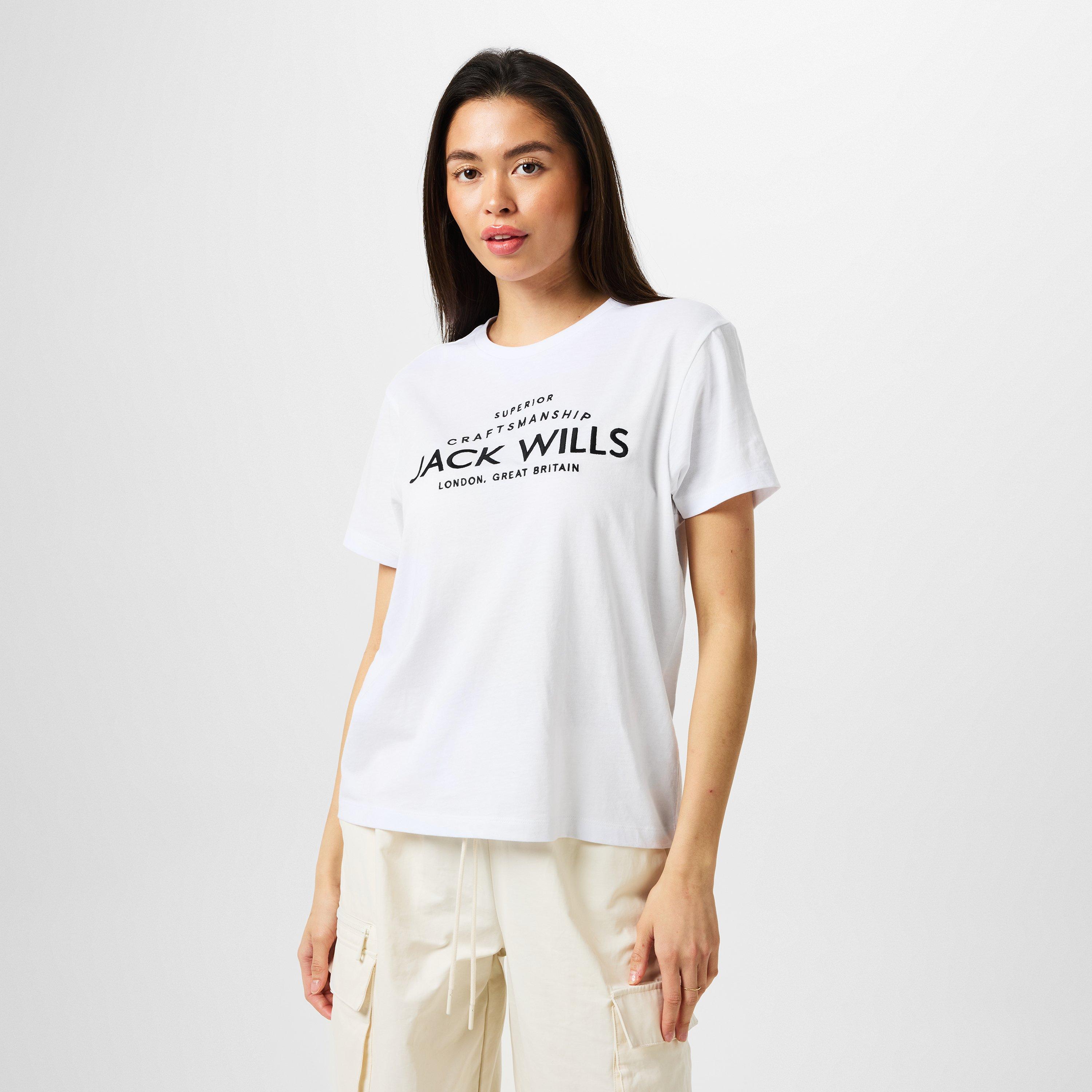 Jack Wills Womens Forstal Boyfriend T-Shirt (White) - Sports Direct