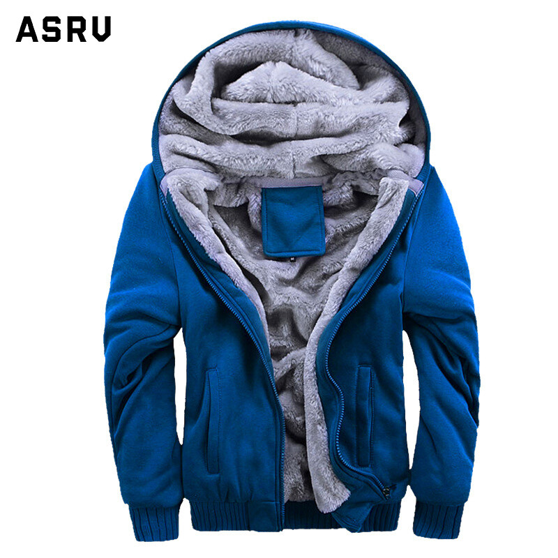 ASRV Áo len nam cỡ lỡn lông cừu phong cách mới màu trơn Áo len nam có mũ áo khoác Jacket Ấm Phong Cách hình dáng cổ điển thanh niên cỡ lỡn giản dị quần áo