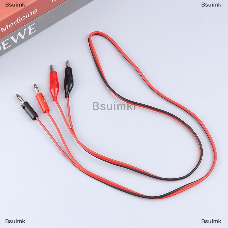[COD] Bsuimki 1PC nhiều mét thử nghiệm dẫn cáp dòng 100cm đôi kết thúc chuối cắm để Alligator Clip điện kết nối tự làm công cụ