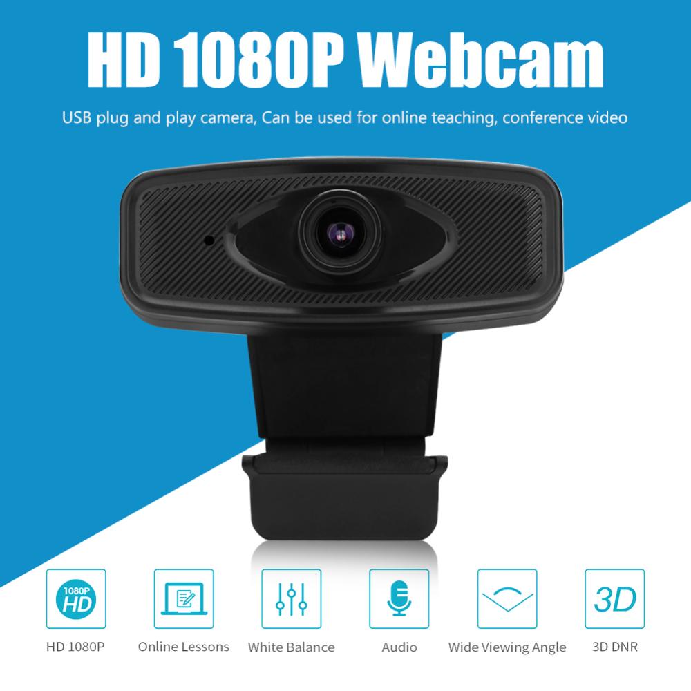 1080p đầy đủ Webcam độ nét cao Micrô tích hợp trình điều khiển USB miễn phí Clip Camera Web