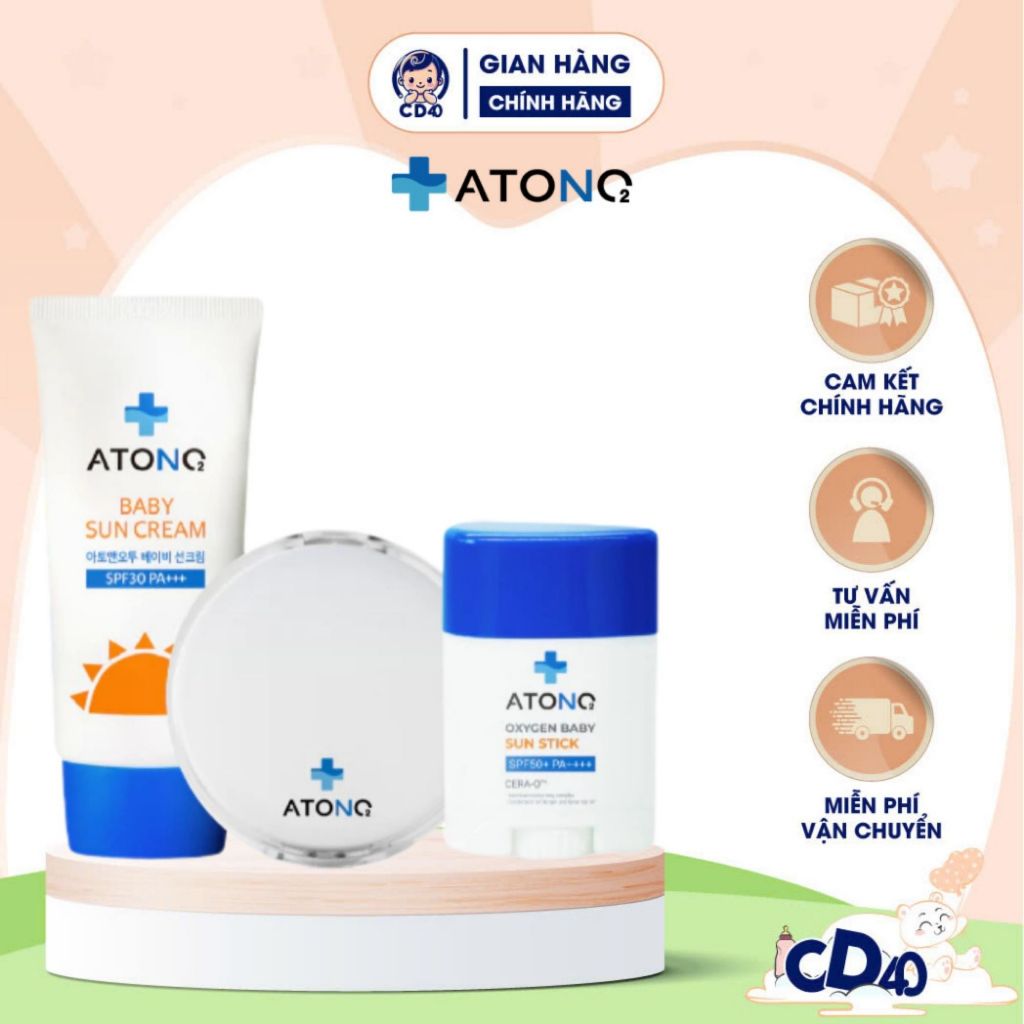 Kem chống nắng hàng ngày ATONO2 cho trẻ dành cho da nhạy cảm, dưỡng ẩm dịu nhẹ, bảo vệ làn da bé 50g