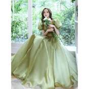 Elegant Summer Green Evening Dress for Women by Brand Name