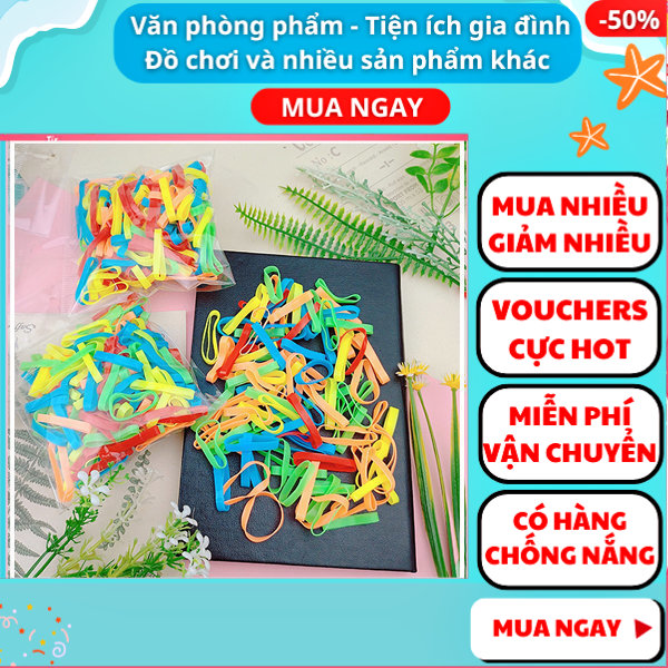 Túi 50Gr chun buộc tóc nhiều màu-Chun cột tóc-Thun cột tóc- Giá rẻ- Nguyễn Thùy Store