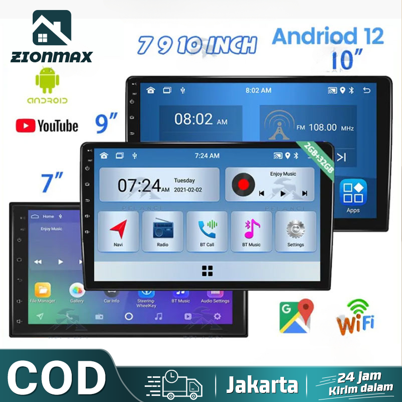 with cooling system 6G+64G Android 13 Double Din Head Unit 7/9/10 Inch IPS Screen Car Navigasi Untuk TOYOTA Daihatsu Mitsubishi HONDA SUZUKI Hyundai NISSAN Stereo Radio Car Multimedia MP5 Support WIFI/GPS//Tombol Stir Control/Carplay Harga 715,000 rupiah*Gratis Ongkir