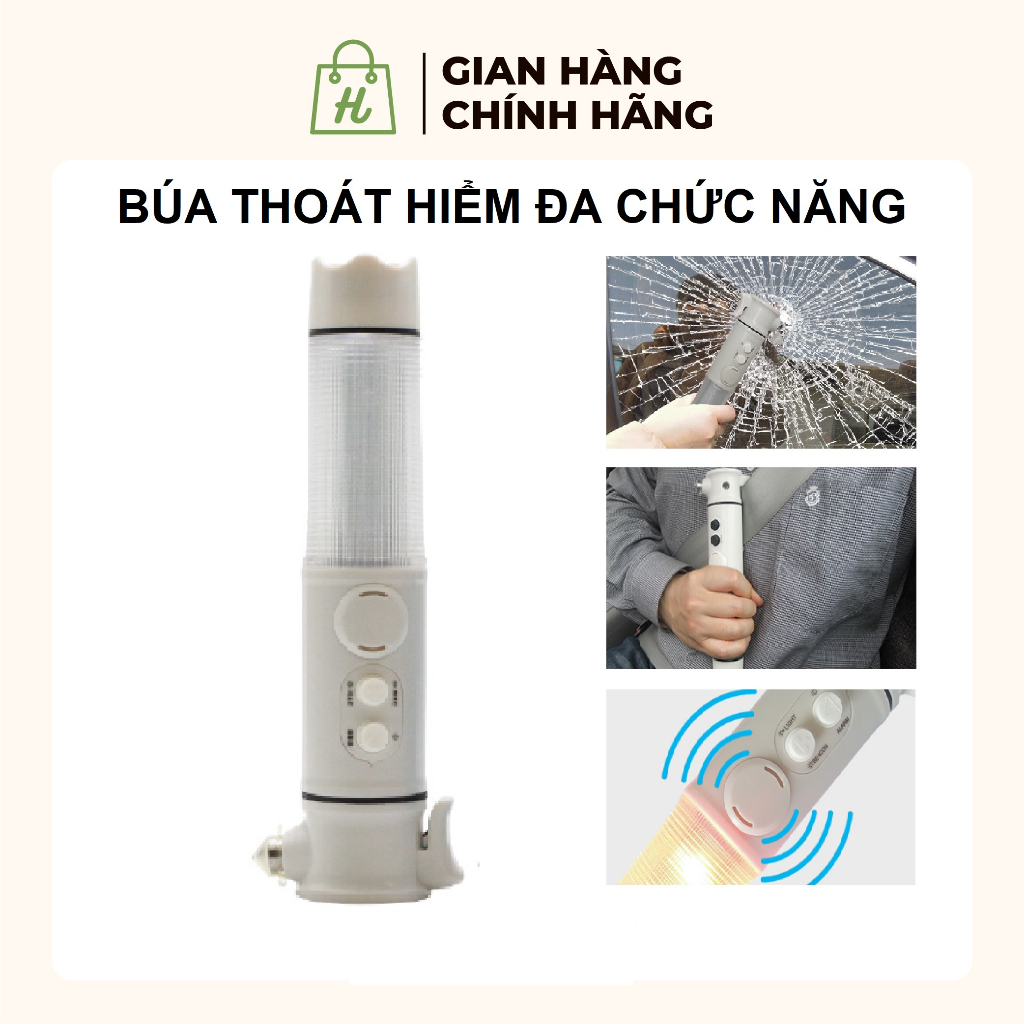 Búa Thoát Hiểm Ô Tô Búa thoát hiểm xe hơi 4 trong 1 đa chức năng