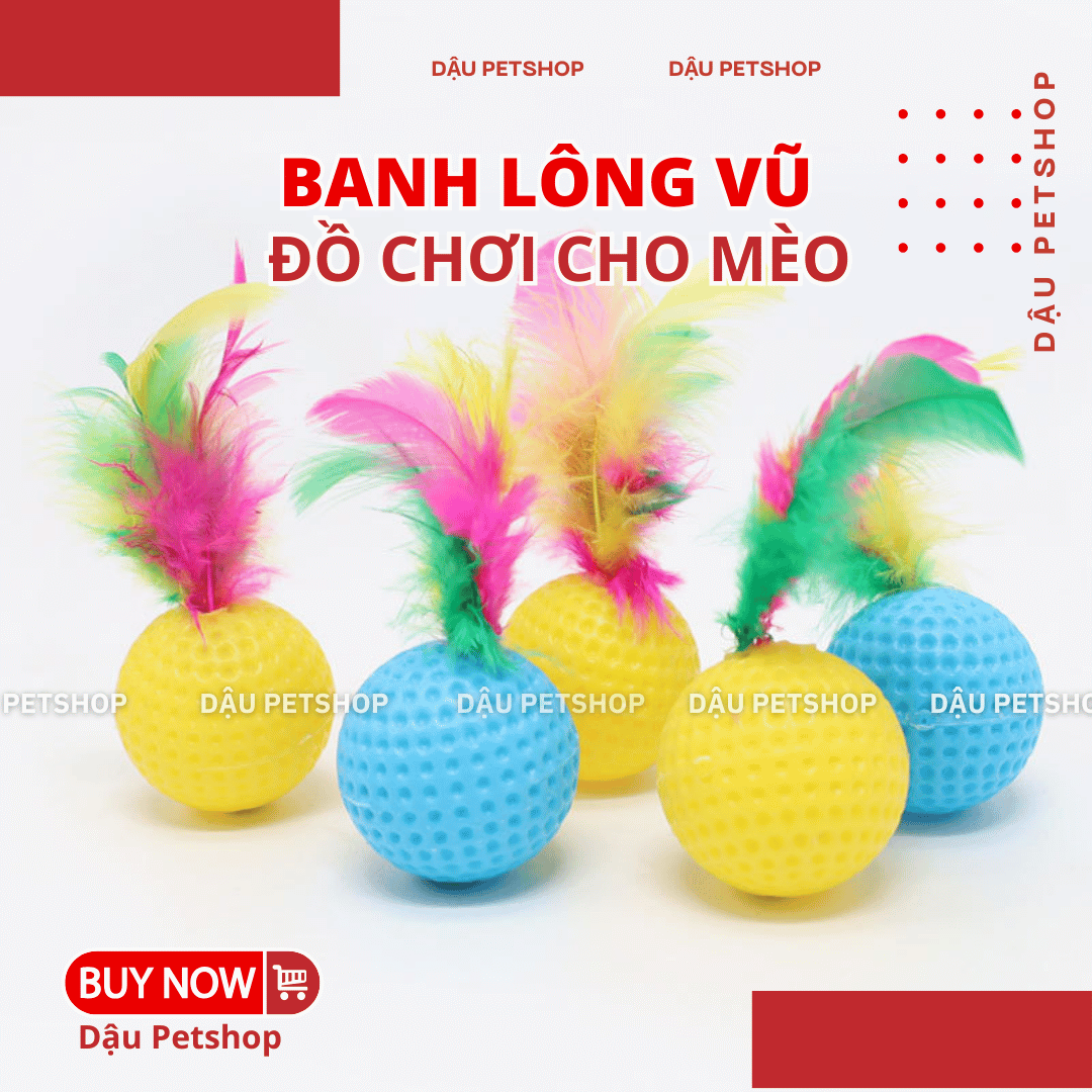 Banh lông vũ đồ chơi cho mèo