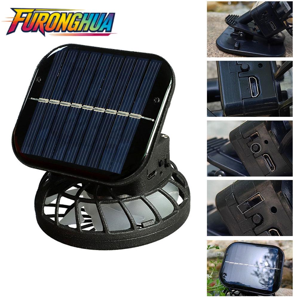 【FURONGHUA】 Wide Brim Compatibility Hat Fan Solar Fan Plastic Material Charging Time 3 Hours ราคา 307 บาท*ส่งฟรี