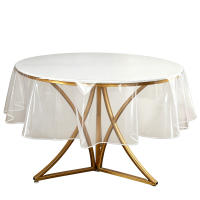 Clear Round Tablecloth Plastic Table Protector Waterproof Oil-Proof Table Cover PVC Table Cloth for Round Table Home Parties Use