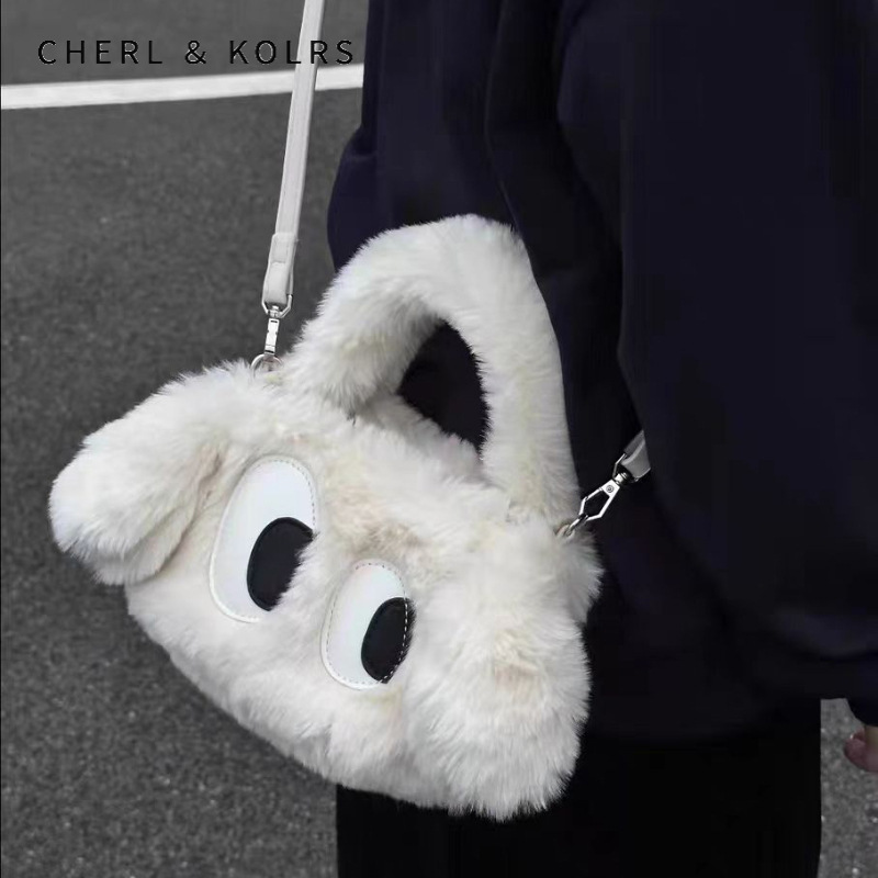 C & K Túi lông mới mắt to Puppy Tote Túi cô gái dễ thương sang trọng Chéo Túi Đeo người