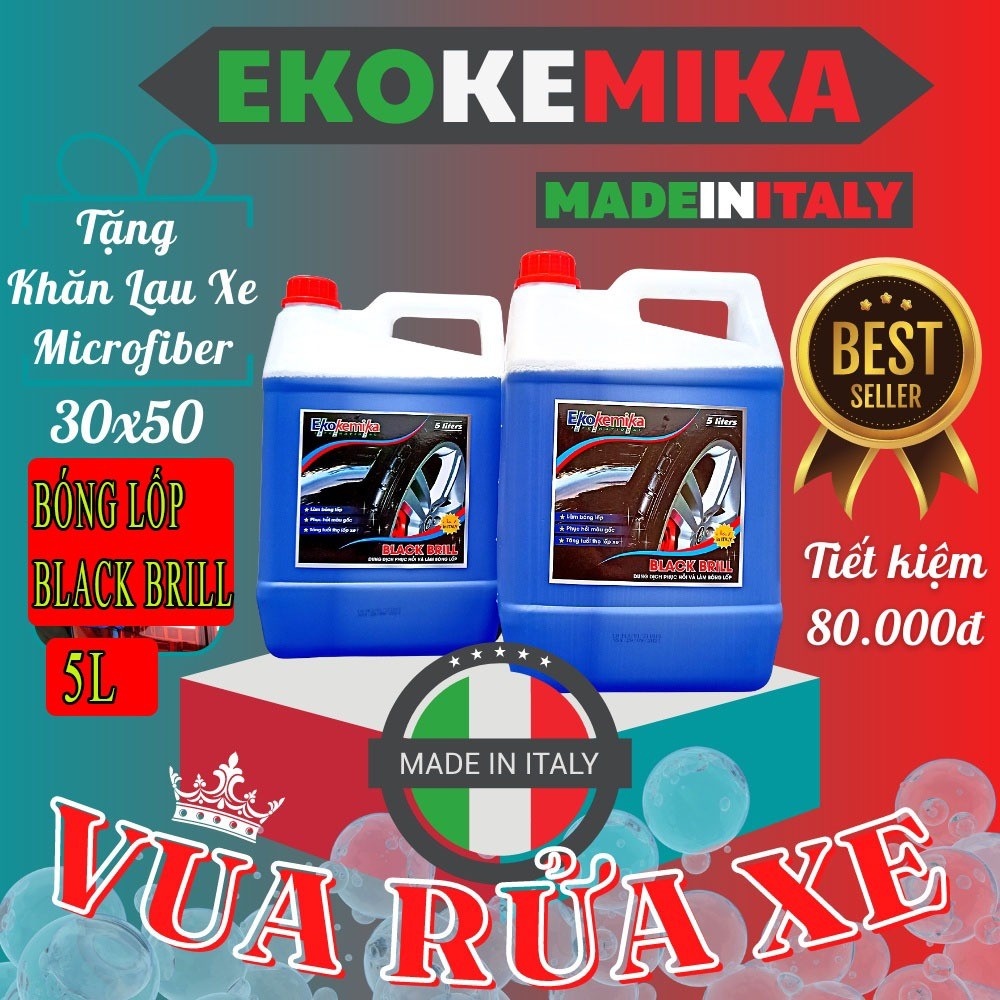 Dung Dịch Dưỡng Bóng Lốp Xe Ekokemika Black Brill 5L Phục Hồi Bảo Vệ Lốp Đen Bóng Khoẻ Đẹp Như Mới