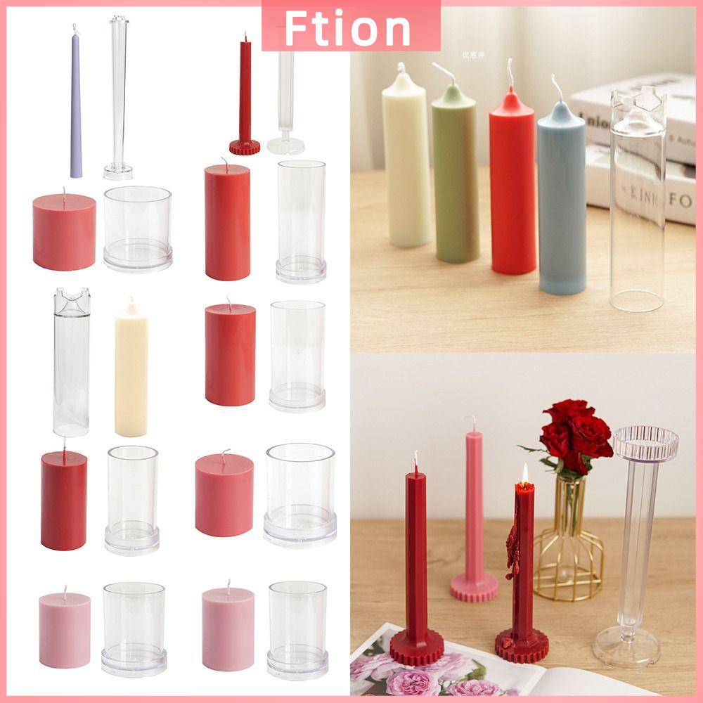 FTION Tiệc tùng Thủ công tự làm Trong suốt Nhựa Thủ công Nhà thờ Trang trí bánh Khuôn nến hình trụ Khuôn xà phòng