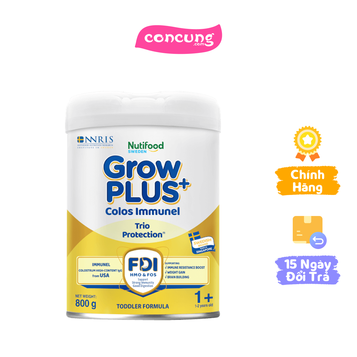 Sản phẩm dinh dưỡng công thức GrowPLUS+ Colos Immunel 1+, 800g (1-2 tuổi)