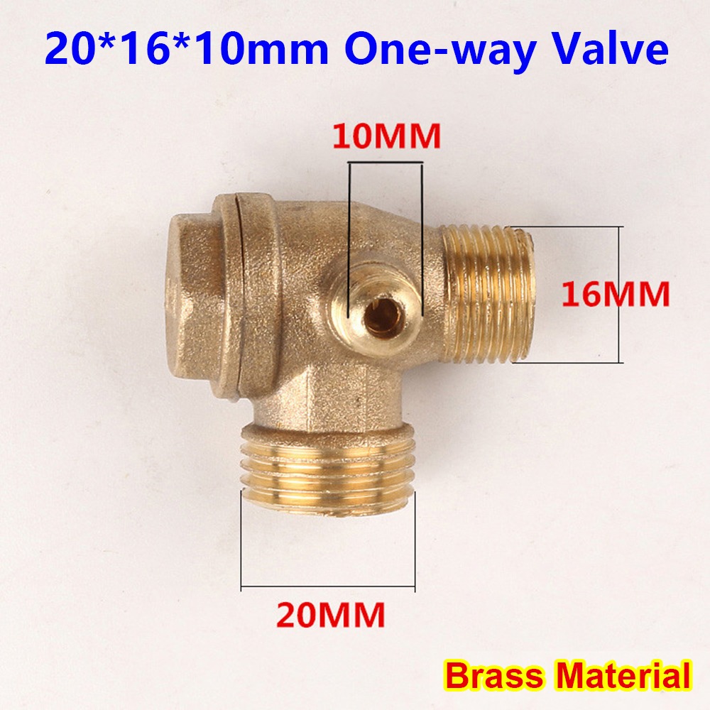LETIGO 1Pcs Đồng thau hợp  kẽm Van kiểm tra máy nén khí 3 cổng 20x16x10mm Đầu nối van Bền bỉ Chủ đề nam Đầu nối máy nén khí cho máy nén khí - 3