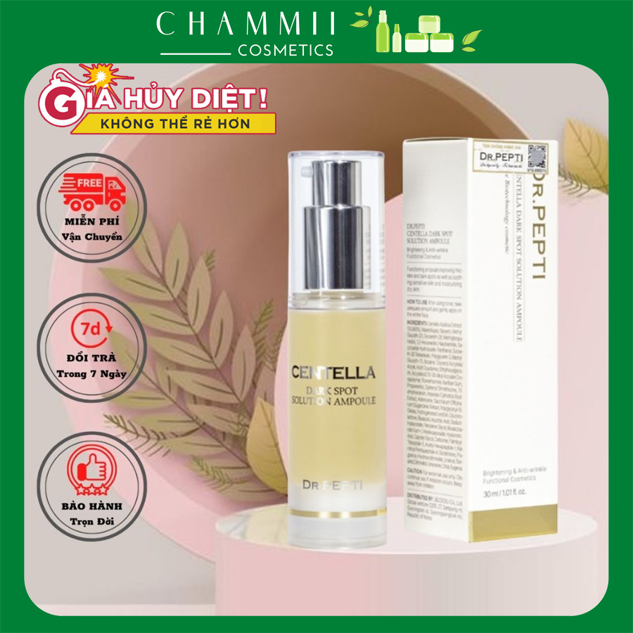 Tinh chất dưỡng trắng căng bóng dr.pepti centella dark spot solution ampoule 30ml