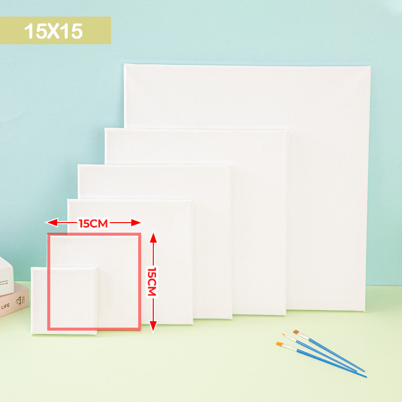Canvas Board Painting Plain Cotton Wooden Frame Panel Acrylic Paint Projek Alat Seni Lukis Kanvas