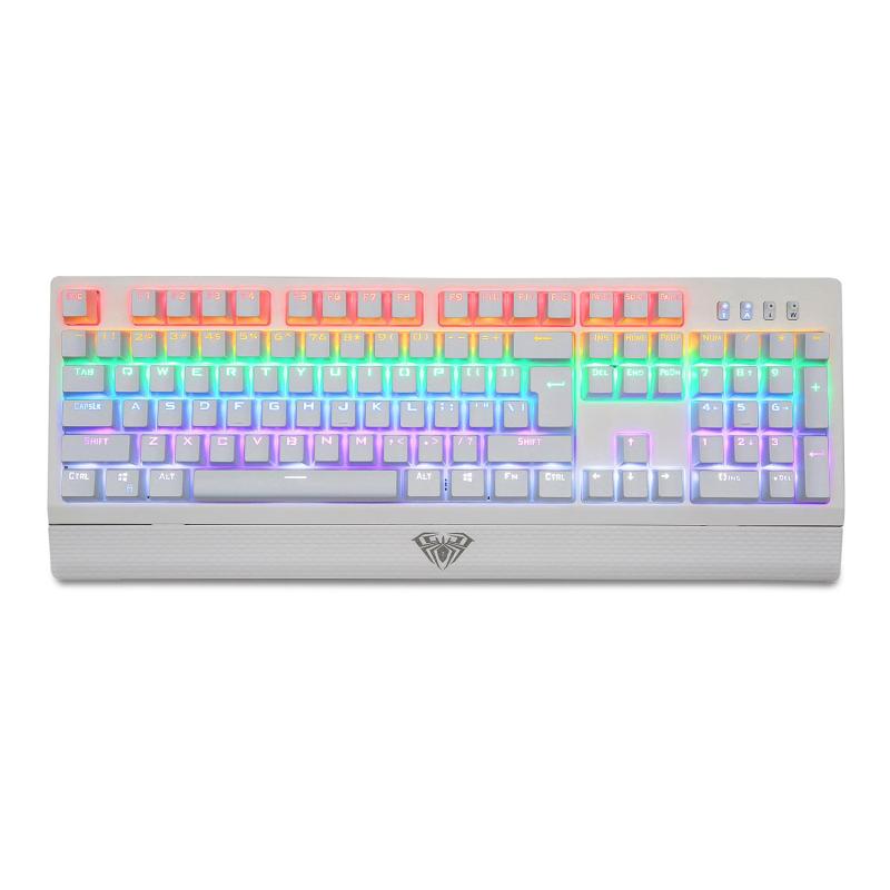 Aula/AULA Free Wings Mechanical Keyboard Mixed Light Horse Race Lamp Keyclick 104 Key Wrist Splint Internet Cafe Game ACE Singapore