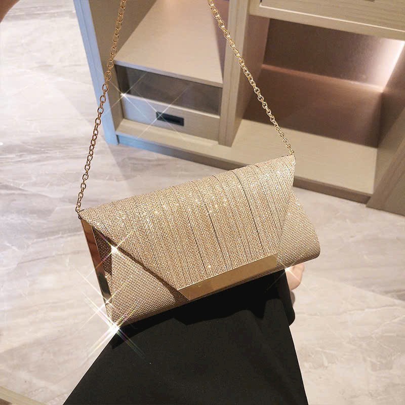 Clutch nữ dáng bì thư đính kim tuyến bling bling