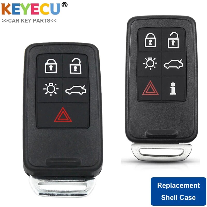 【Popular choice】 Keyecu 5 Button 6 Button Replace Remote Car Key Case Fob For Volvo S60 V60 S80 Xc70 Xc60 V70 Fcc Id: Kr55wk49264