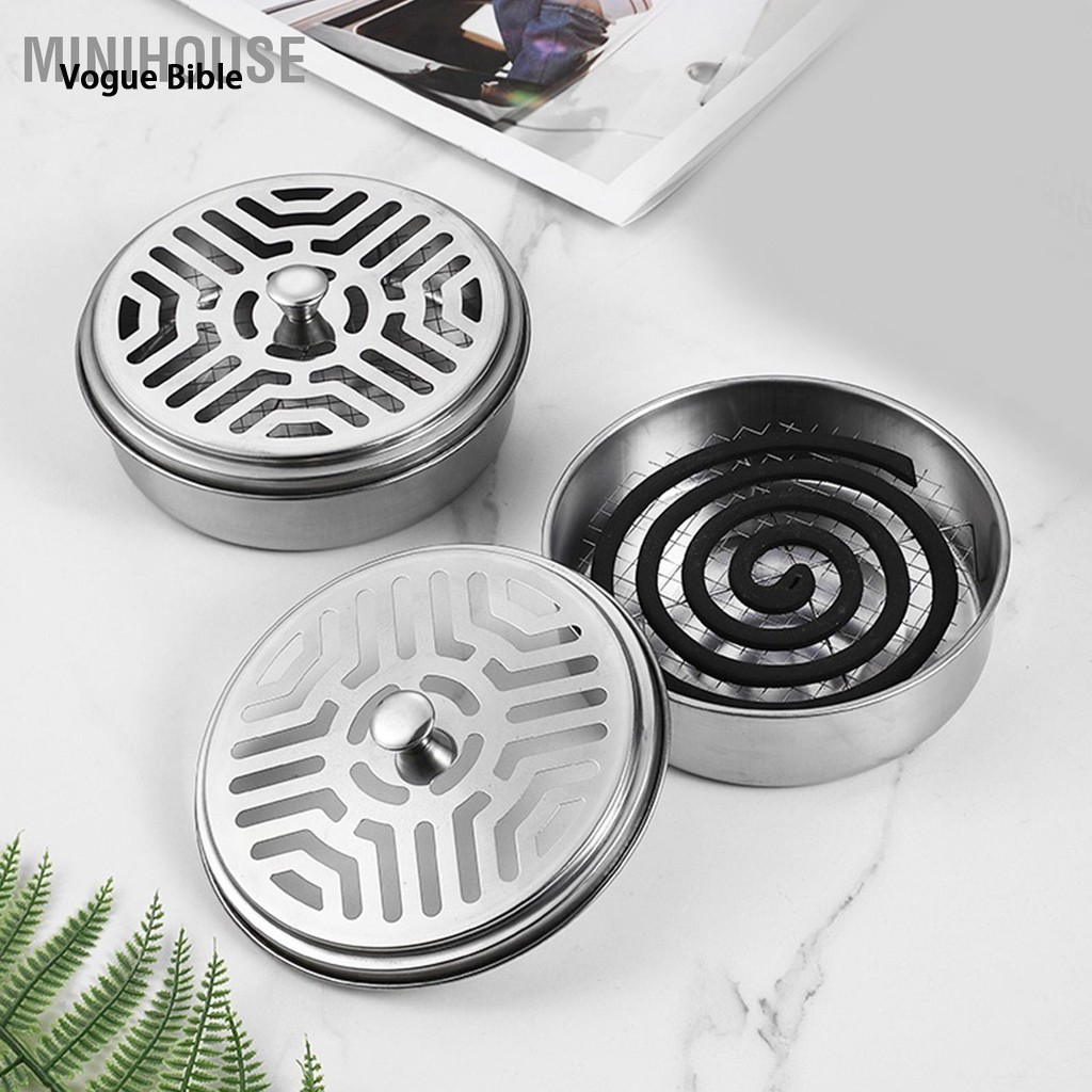 Mini House Portable Fly Coil Bracket Round Fireproof perfume Box Thick Stainless Steel Home Outdoor ราคา 31 บาท*ส่งฟรี