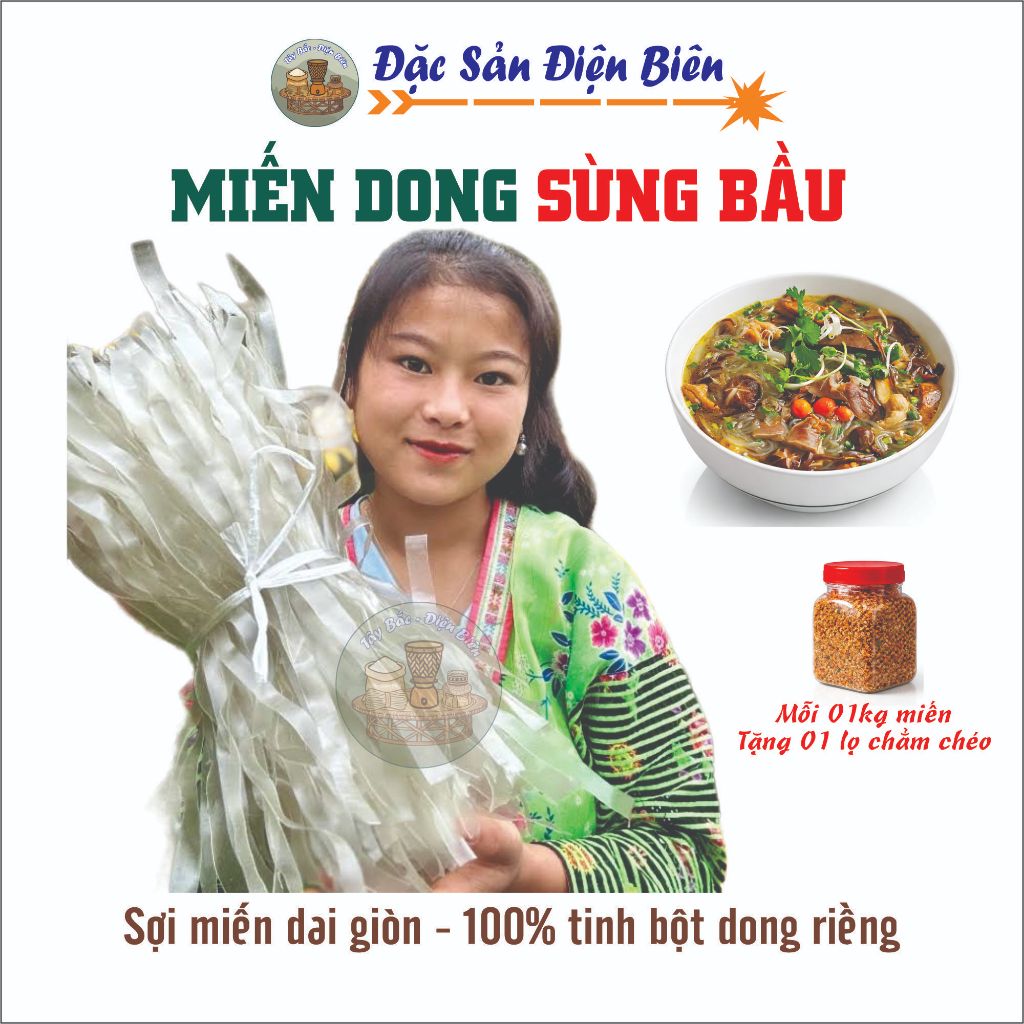 Miến Dong Sùng Bầu Điện Biên - Miến Sạch Không Chất Bảo Quản - Dai Ngon