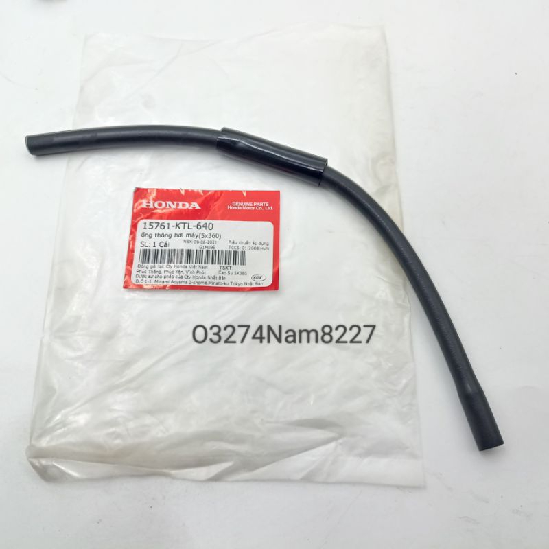 Ống thông hơi máy 5x360 xe WAVE A, RS, S100... zin Honda