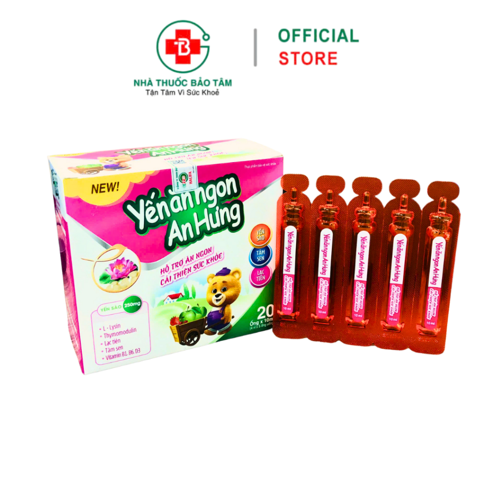 Yến Ăn Ngon An Hưng Hỗ Trợ Trẻ Ăn Ngon, Tăng Cường Sức Khỏe – Hộp 20 ống