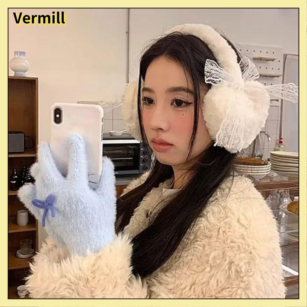 VERMILL Đồ nhồi bông Bịt tai mềm mại Chống lạnh Bảo vệ tai Tai nghe thể thao đạp xe  Dày hơn Bịt tai Mùa đông