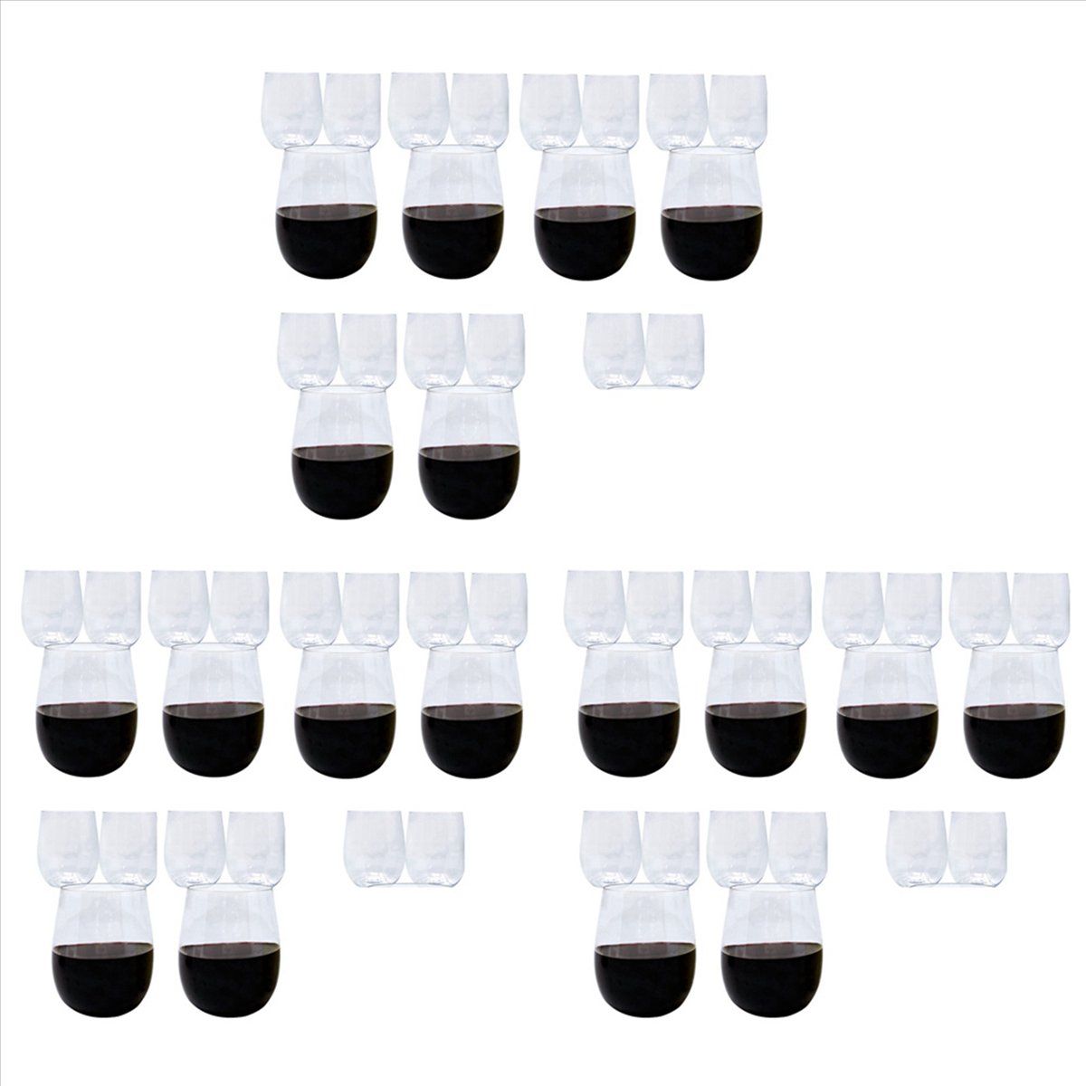 ชุดจานชามและแก้วน้ำบนโต๊ะอาหาร Umwhcw (LAWC) 60x Disposable Wine Glasses, Stemless Plastic Wine Glasses for Parties Wine Cups, Plastic Champagne Glasses ราคา 6,200 บาท*ส่งฟรี
