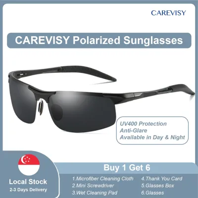 CAREVISY Sport Polarized Sunglasses UV400 Protection Anti Glare Cycling Driving Fishing Sunglasses for Adults Men C6020