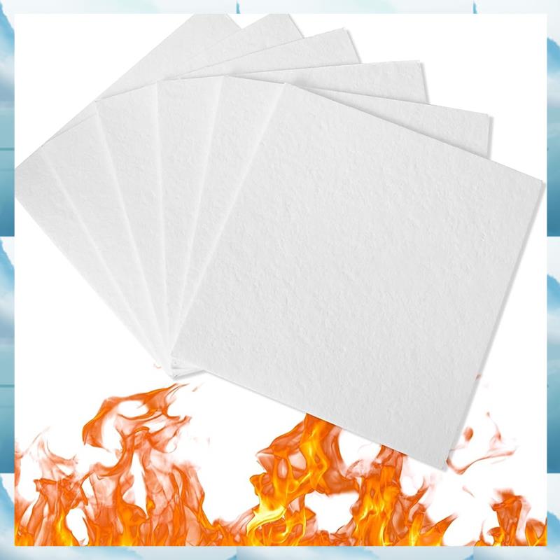 (RZGC) 15 Sheets Ceramic Fiber Paper Insulation Gasket Paper Fireproof Microwave Kiln Paper for Furnace Fireplace DIY Materials
