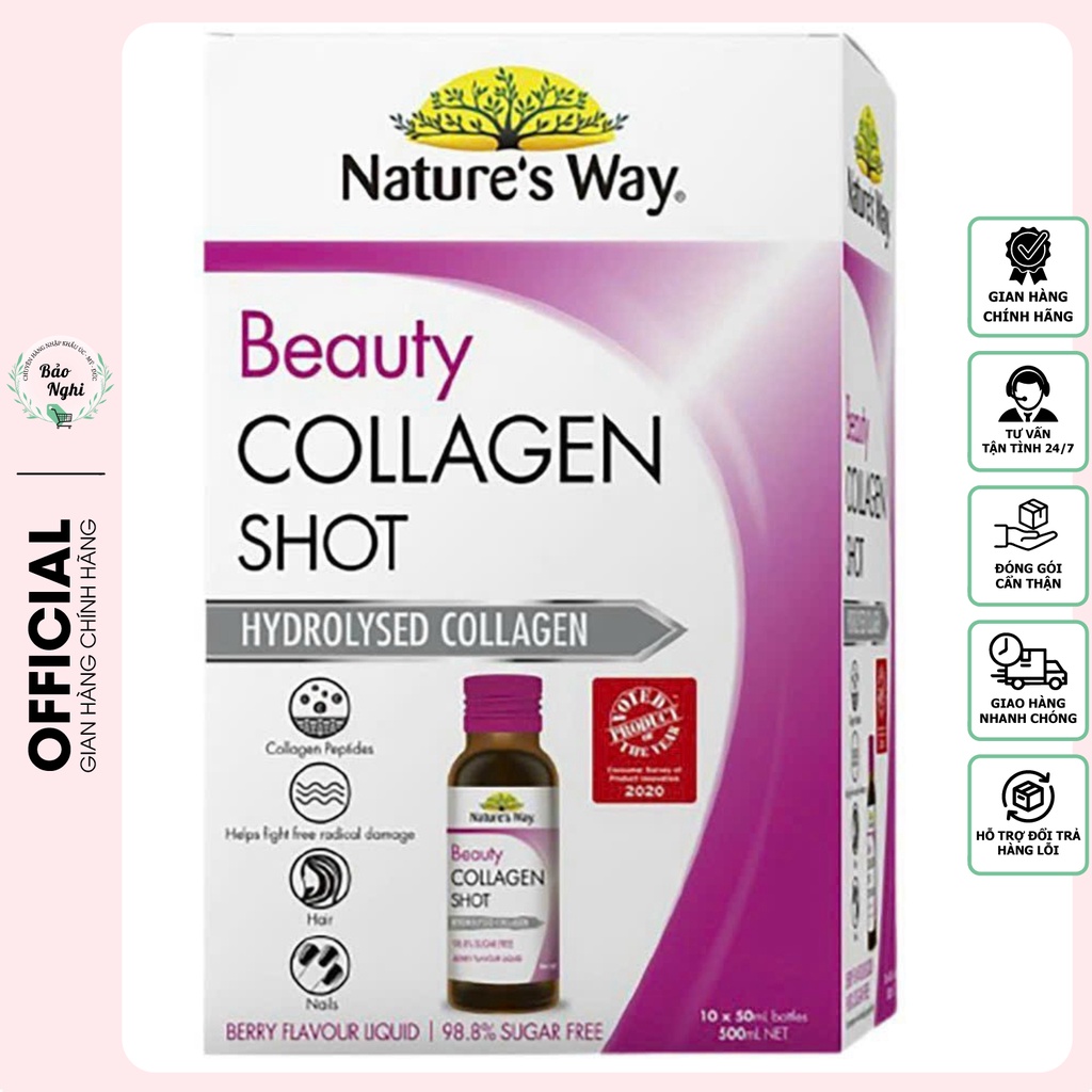 Collagen Beauty Collagen Shot Nature s Way Dạng Nước Ngăn Ngừa Lão Hóa Da