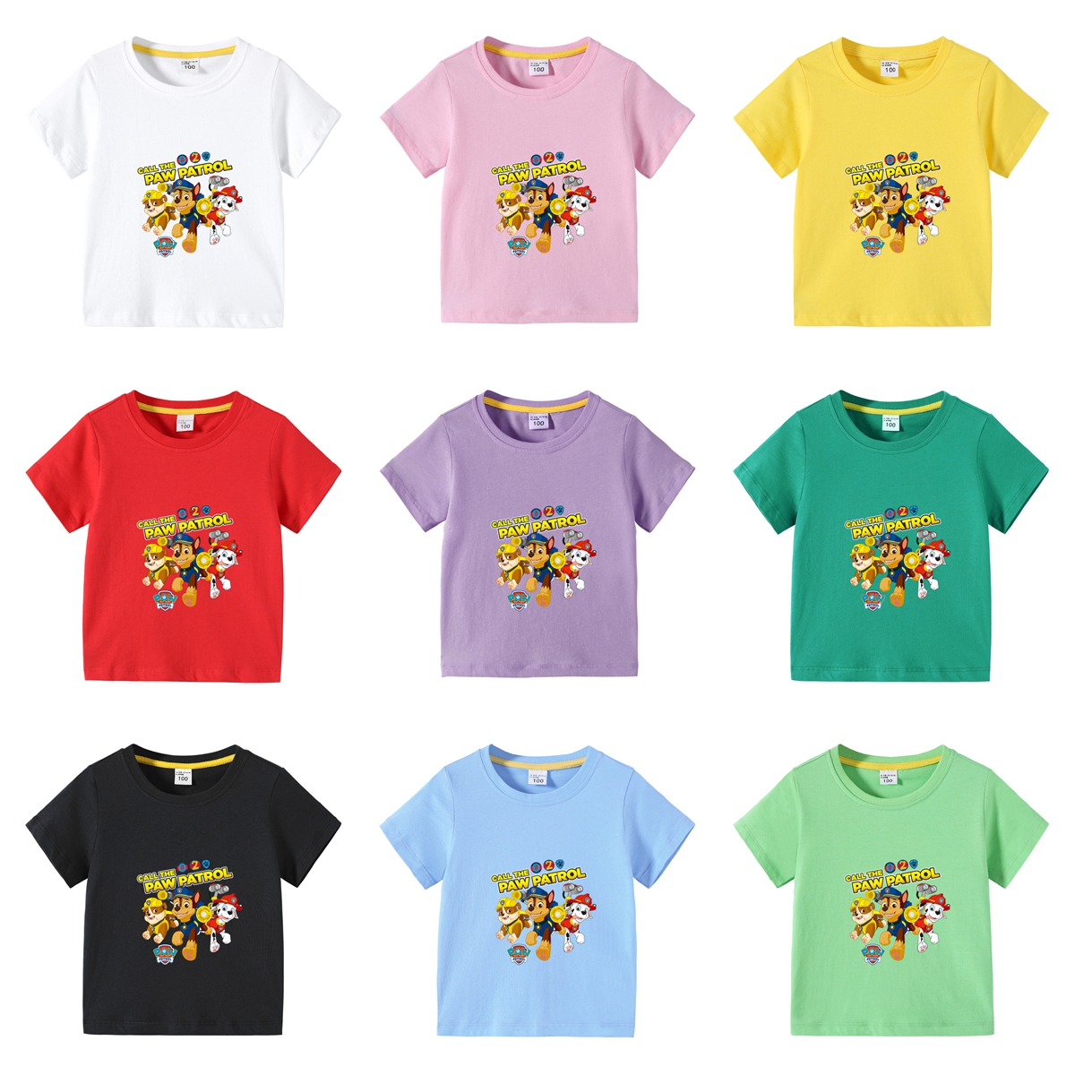Paw Patrol Fashion Cartoon Children's Cotton T-shirt Boys and Girls American Style Casual 3-8Y ราคา 153 บาท*ส่งฟรี