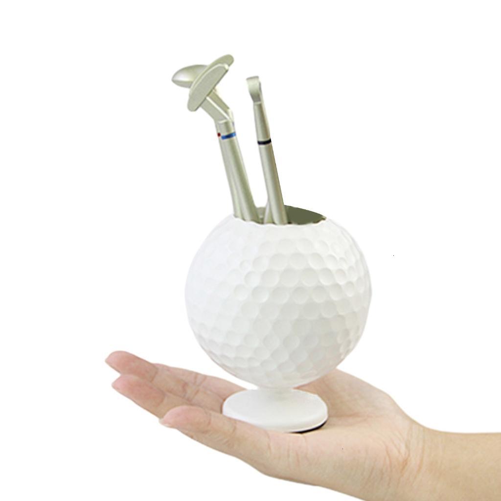 3Pcs Mini Câu Lạc Bộ Golf Bút Bi bóng gôn cốc đựng bút, Golf Bút Và khay đựng bút để bàn Bộ Quà Tặng Kinh Doanh Quà Tặng Cho nam nữ