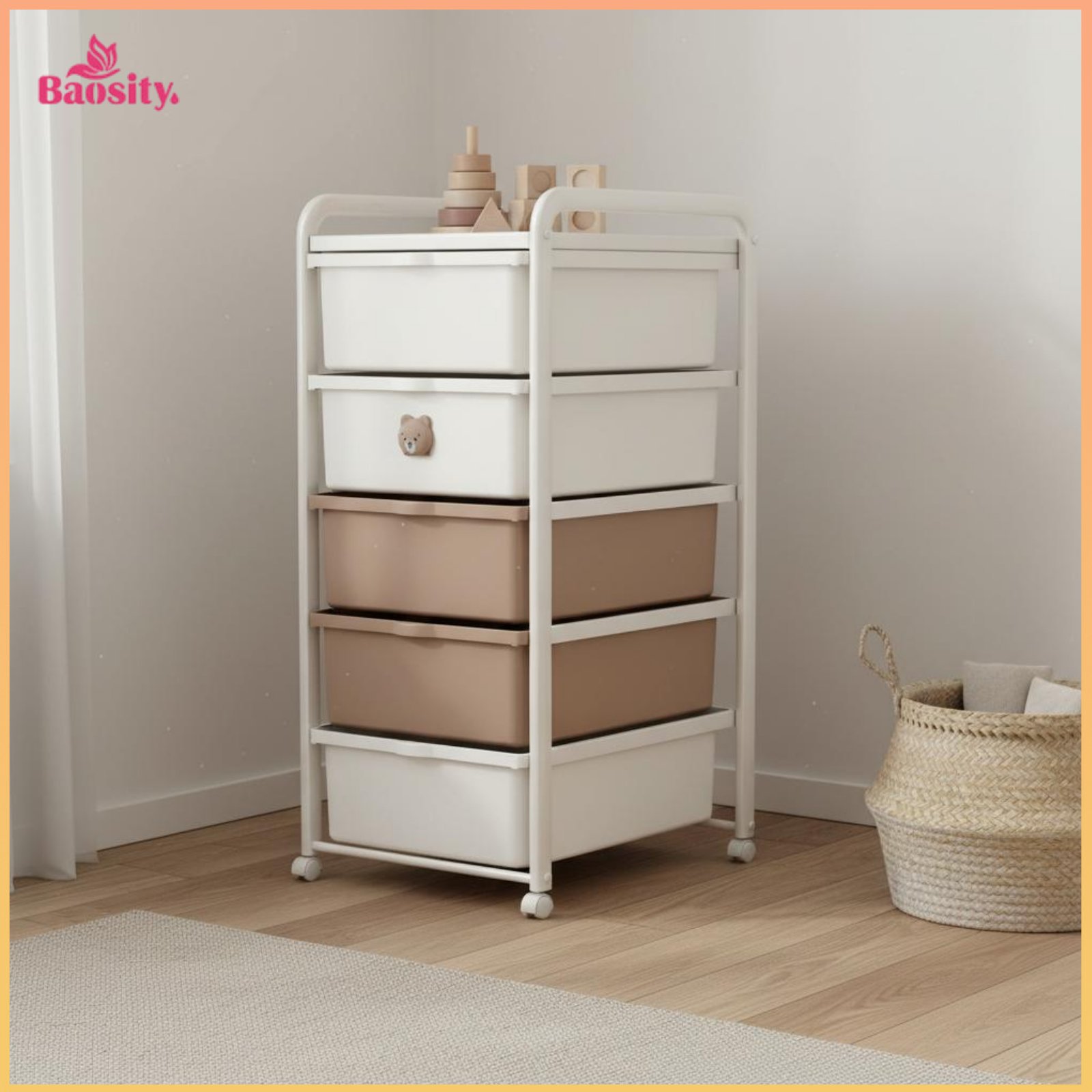Baosity Large Capacity Toy Storage Cabinet Easy Organization Kids Toy Organizer Removable Bins Playroom Drawer Organizer Stable Frame for Toddlers, Bedroom, Nursery ราคา 4,275 บาท*ส่งฟรี