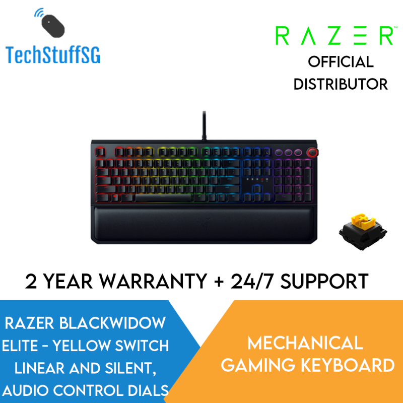 Razer Blackwidow Elite Mechanical Gaming Keyboard (Yellow/Green/Orange) **RECEIVE IN 24 HOURS** Singapore