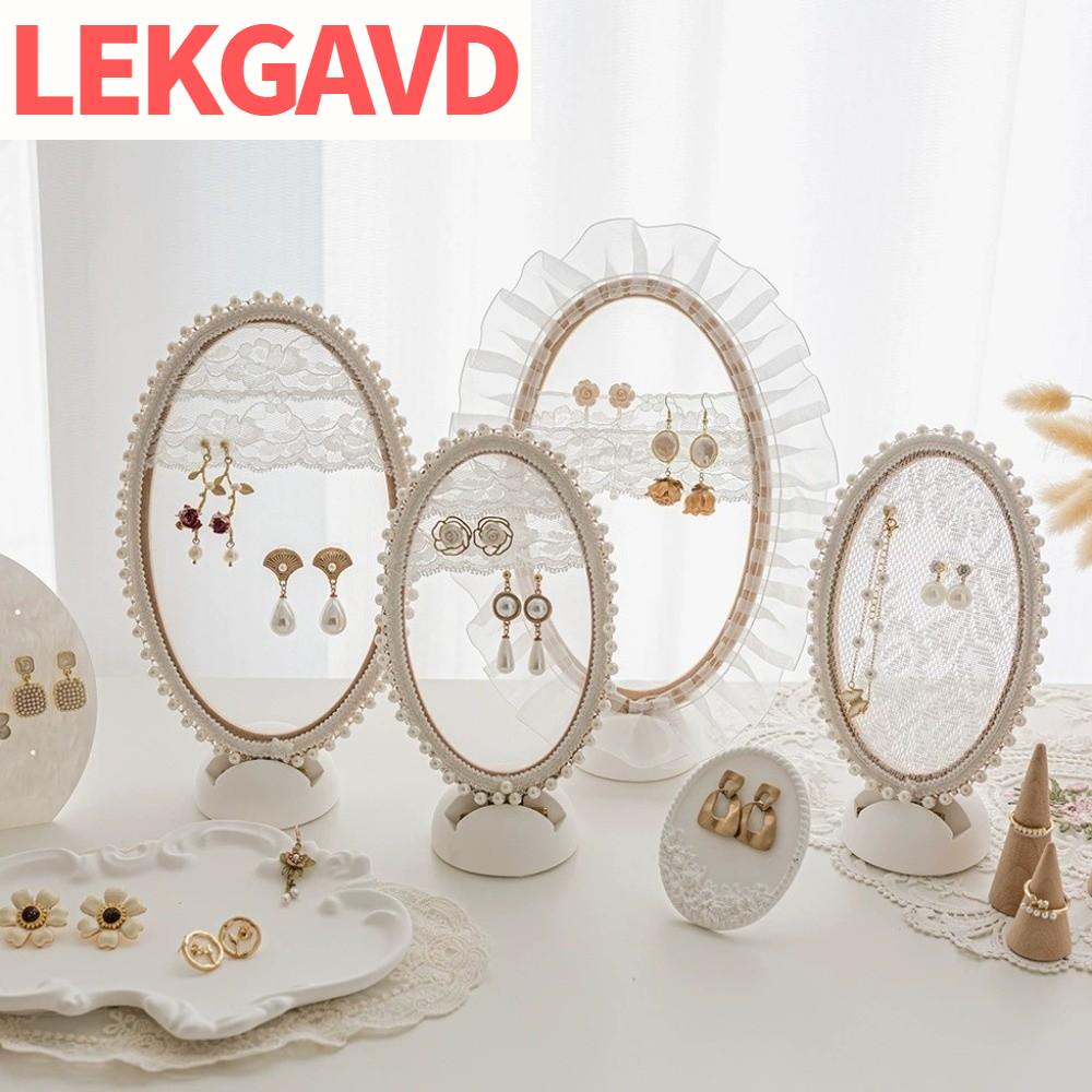 LEKGAVD ไข่มุก ขาตั้งต่างหูลูกไม้ปัก โครงไม้ ดอกไม้ ที่เก็บต่างหู ประณีต แมคราเม่ ชั้นวางแสดงเครื่องประดับ ถ่ายภาพเครื่องประดับ ราคา 113 บาท*ส่งฟรี