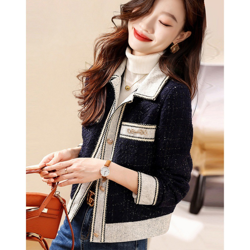 [VSBAS] New 2024 Autumn Jackets Women High Quality Temperament Splicing Elegant Short Ladies Woolen Coat Outwear Tops Female ราคา  1,631 บาท*ส่งฟรี