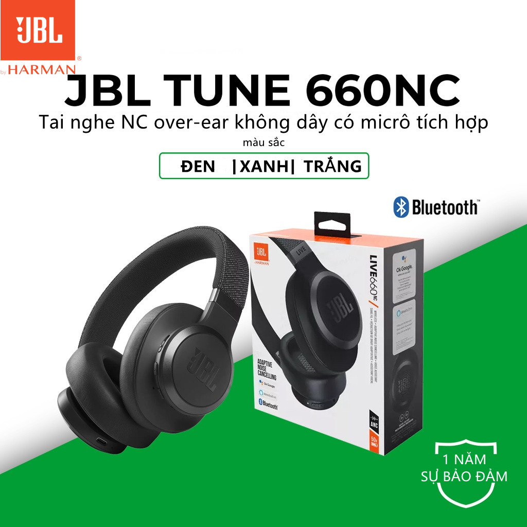 Tai nghe nhét tai Bluetooth không dây JBL Live 660NC có micrô Tai nghe thể