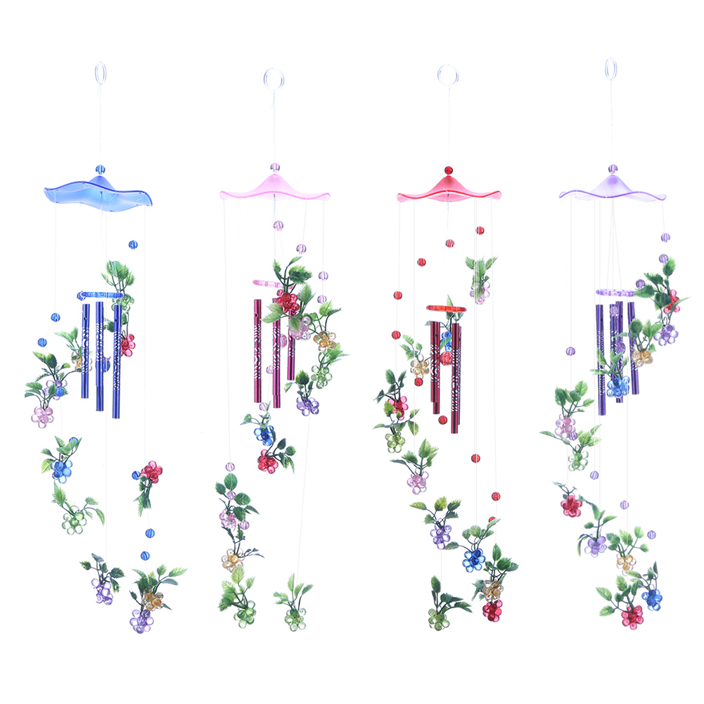 9TH Flowers Courtyard Decorative Windbell Pendants 4 Metal Tubes Wall Hanging Wind Chime Door Ornaments Art Crafts Holiday Gifts Home Decoration